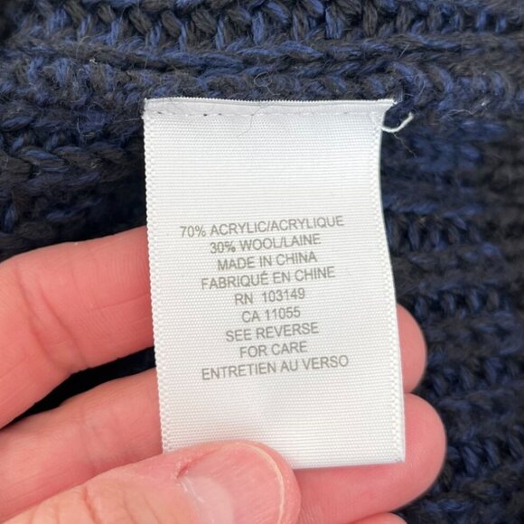 Anthropologie SI•IAE Blue & Black Knit Button Front Cardigan Sweater Size Small - Picture 7 of 9